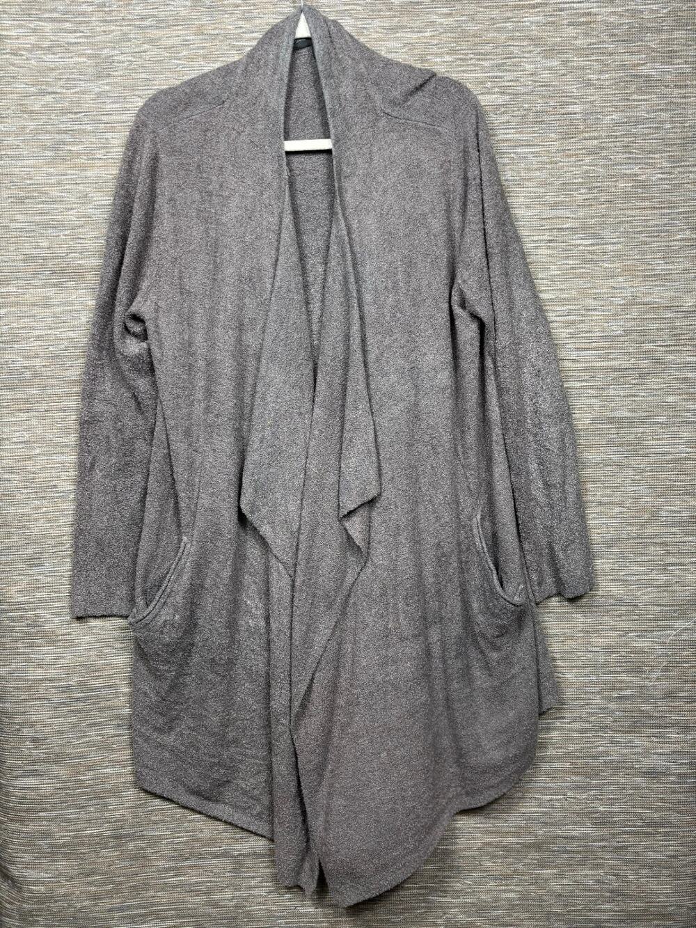 Barefoot Dreams Cozy Chic Lite Island Wrap Open Cardigan Sweater Pockets Sz L/XL